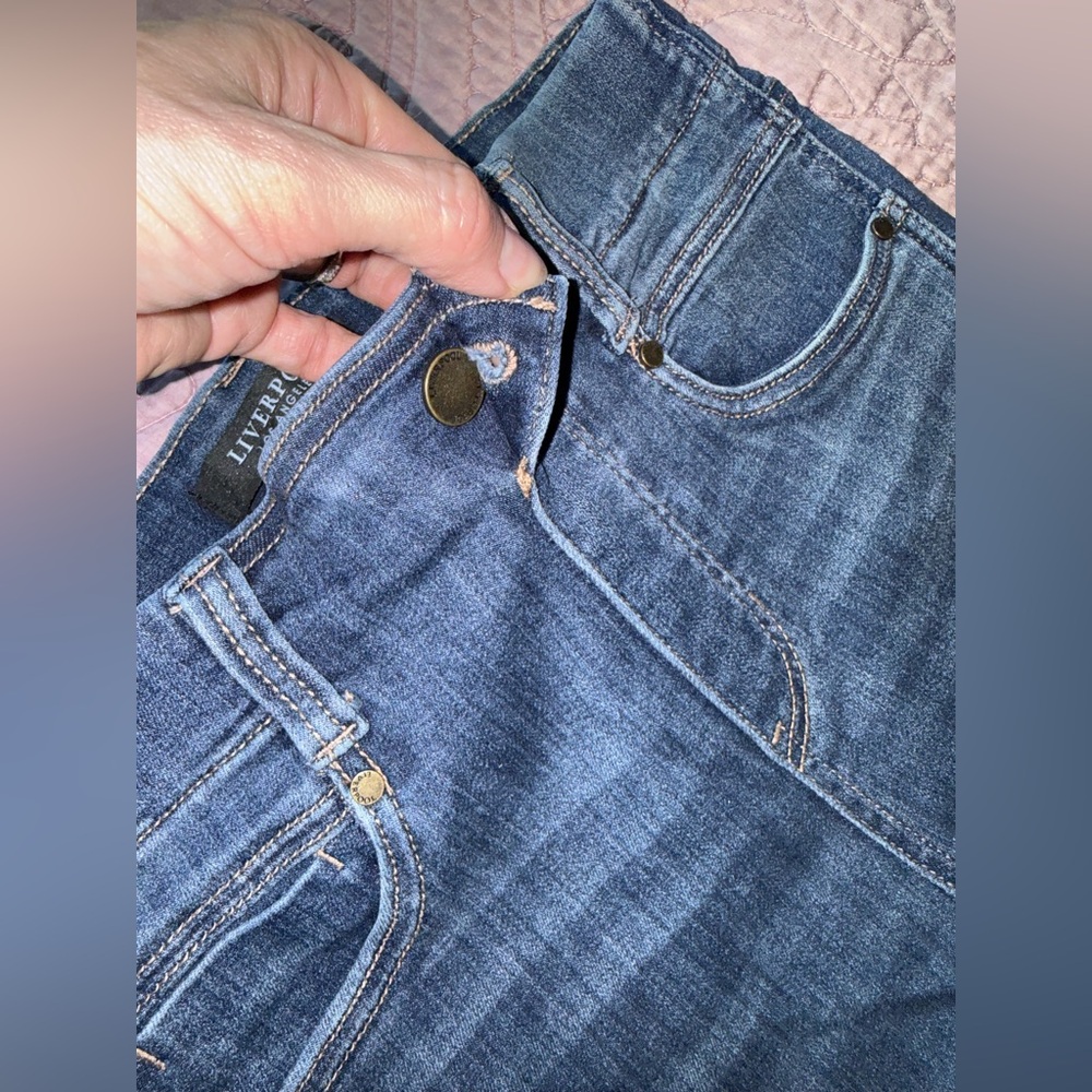 Liverpool Dark Blue Ankle Jeans - Picture 9 of 14